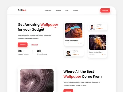 Image Stock Landing page card clean desktop ecommerce graphic design landing page minimal mockup red stock wallpaper website white
