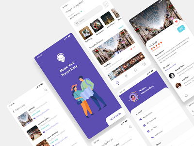 Travel App Concept app branding design flat illustration ui web
