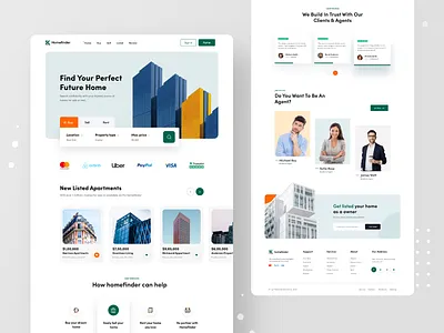 Homefinder: Real Estate Landing Page app landing page website