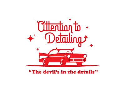 Attention to Detailing automobile belaire branding car car detailing clean detailing devil evil identity illustration lettering logo memphis script tennessee vehicle