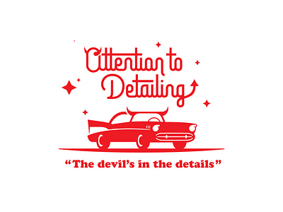 Attention to Detailing automobile belaire branding car car detailing clean detailing devil evil identity illustration lettering logo memphis script tennessee vehicle