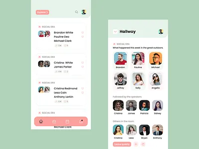 Clubhouse app design application login mobile ui motion graphics