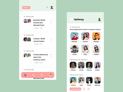 Clubhouse app design application login mobile ui motion graphics