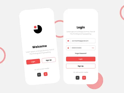 Welcome and Sign In Screen app app design application design graphics login mobile ui