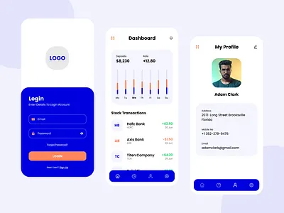 Stock Market Exchange App app app design application graphics login mobile ui ui