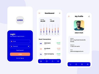 Stock Market Exchange App app app design application graphics login mobile ui ui