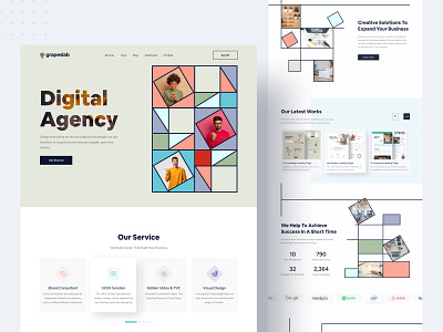 Digital Agency Landing Page agency agency website best designer creative design digital agency dribbble best shot grapeslab grapeslabteam homepage landing page new trend popular shot top designer trend uiux web web design website website concept