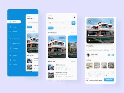 Home Rent App design exploration explorationdesign figma home lightmode mobile mobile ui mobileui ui ui design uiuxdesign uix user ux