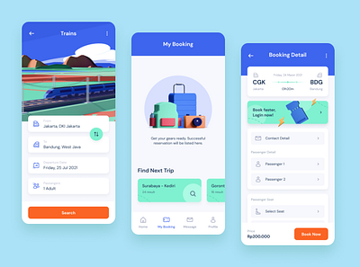 Train Service Booking 3d 3d illustration booking booking app illustration landscape illustration ticket ticket app train train booking travel travel app ui vacation yazidhue