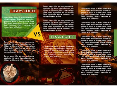 Brochure design - Tea vs Coffee brochure design coffee design tea