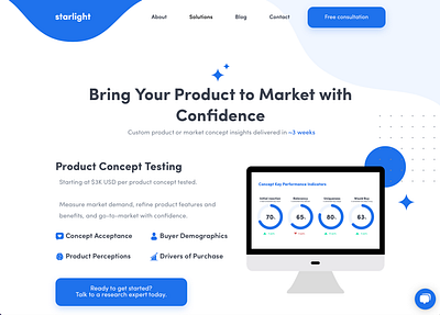 Starlight Analytics - Service Website agency website ux design web design web development webflow