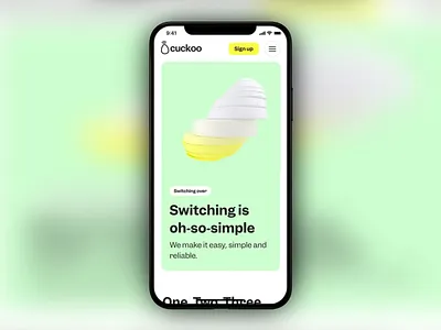 Cuckoo - Mobile App app broadband colorful interface guide illustration interaction design letterbox mobile app motion graphics onboarding screen online playful color palette router switch ui unique ux visually appealing whoosh yellow