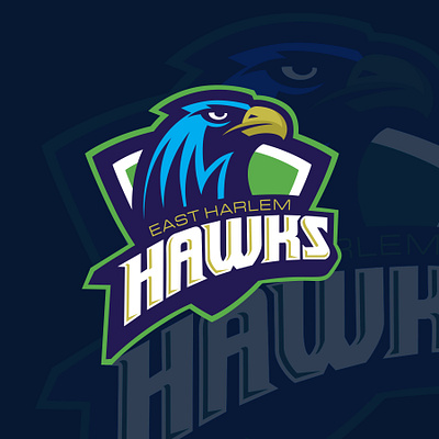 East Harlem HAWKS 02 animal artwork baseball basketball branding design eagle football graphic design hawks illustration lettering lion logo mascot new york soccer sport typography vector