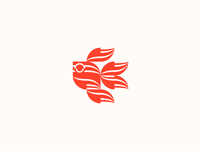 Golden Fish Mark logo minimal minimalistic