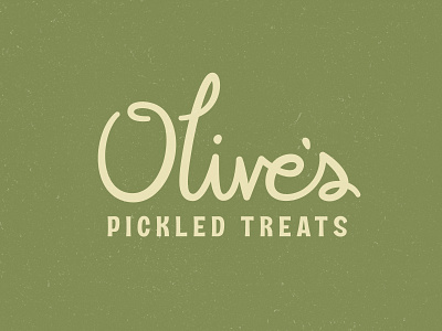 Olive's beverage logo branding cursive custom type fermented food logo green lettering logo logotype martini nashville olive pickle restaurant brand restaurant logo retro script typography weekly logo challenge