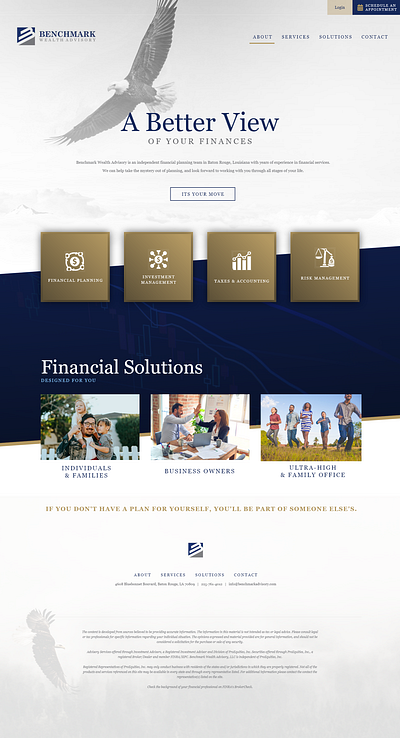 Benchmark Wealth Advisory Website Design design finance website