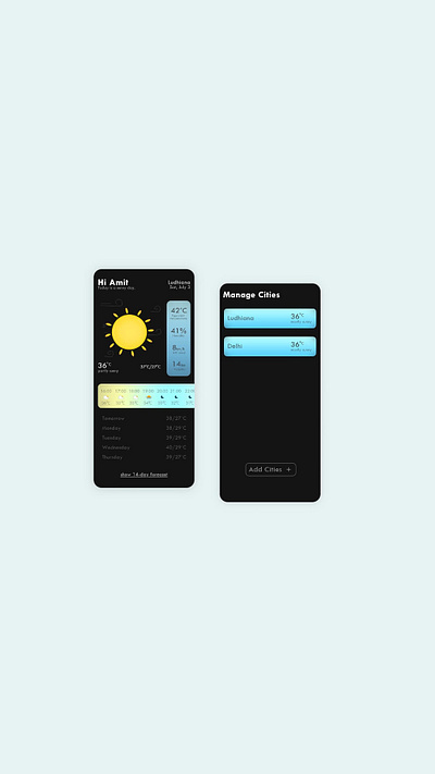 Weather app UI app design minimal ui web xd xd design