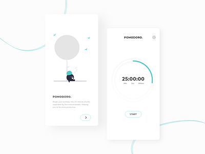 Pomodoro task and timer adobexd appdesign design interface schedule task timer ui uiux