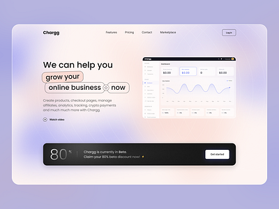 Chargg redesign / light mode 🌝 ⠀ ⠀ ⠀ blur colorblur daily ui design glassmorphism gradient saas