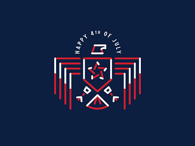 Happy 4th of July 4thofjuly branding eagle icon illustration independence day logo mark monoline symbol