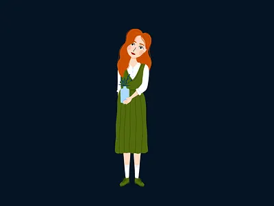 Ginger animation art branding children illustration design flat girl illustration illustrator portrait