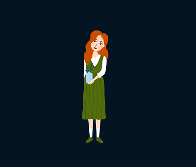 Ginger animation art branding children illustration design flat girl illustration illustrator portrait