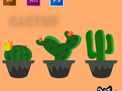 Day-13-Plant Illustration-Cactus branding design flat graphic design illustration logo typography ui ux vector