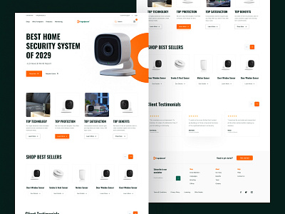 Home Security Camera eCommerce Website Design ai camera branding ecommerce home security landing page security camera smart camera ux