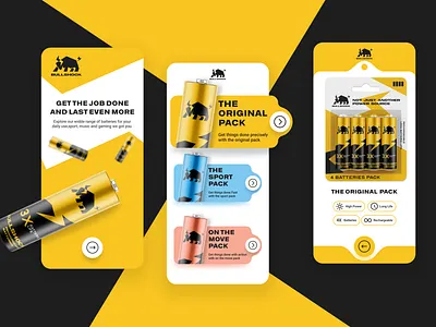 Bullshock batteries UI idea branding design energetic ui logo minimal product design product ui store ui ui uiux ux