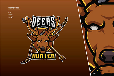 Deers Hunter Logo Template mercenaries
