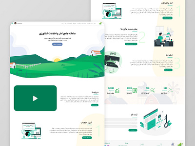 Agricultural agricultural analysis data farm farming farsi green landing landing page nature persian tree ui web website