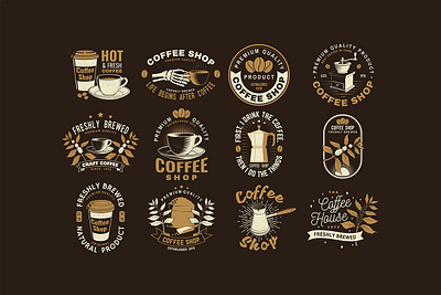 Coffee Shop badge coffee design illustration logo retro shop