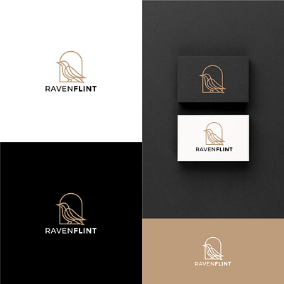 RAVEN LOGO animals bird branding businesslogo design graphic design line line art logo logo design modern monoline motion graphics raven simple simple logo unique vector