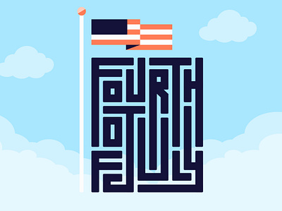 4th of July design flag hay hayhaily illustration july logo type usa vector