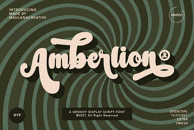 Amberlion Groovy Diplay Script Font font retrofont scriptfont typeface typography