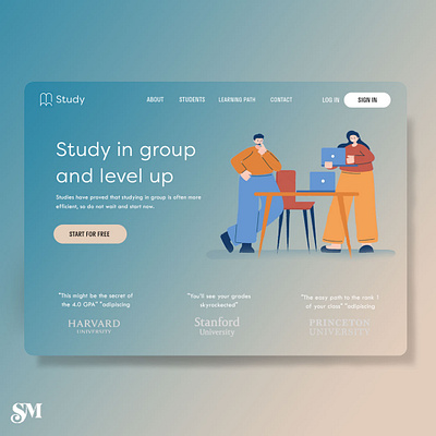 Study Group Web Design Concept branding design study web design webdesign