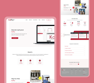 KalPay design finance fintech landing page online shopping technology ui web web design