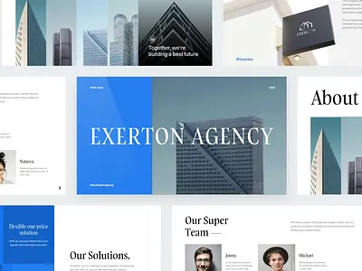 Exerton - Startup Pitch Deck animation branding chart clean data deck design keynote minimalist motion photography pitch pitch deck pitching powerpoint presentation real estate slide startup typography