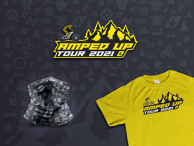 Amper Up Tour 2021 bandana bike buff e bike graphic design logo mountain neck gaiter sport sport logo t shirt tour tshirt vector