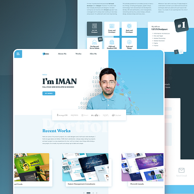 My Personal Portfolio Website blue clean design figma graphic design homepage landing page nextjs personal website portfolio web design