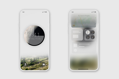 Iphone Theme for Screen and Dashboard android app clean cleandesign design earth graphic design ios iphone minimal theme mobile design moon nature screen theme simple ui