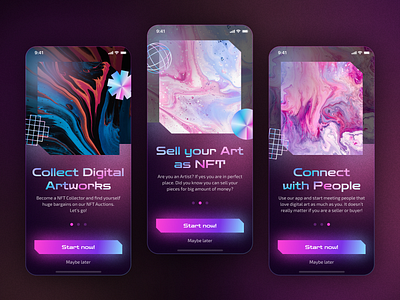 NFT Marketplace Concept App 🎨 app best design challenge daily ui design digital art marketplace nft nft marketplace ui ui ux ui design user interface