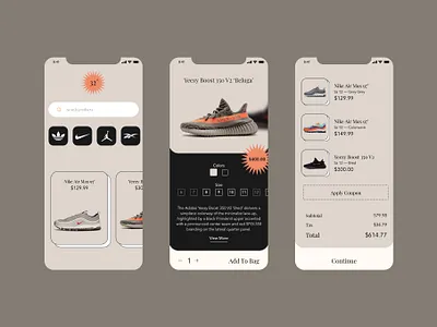 32° — Branding & UI/UX adobe xd animation app design app inspiration branding checkout ecommerce app product page product view shoe app shop page ui inspiration ui interaction ui screens ui trends ui ux xd yeezy