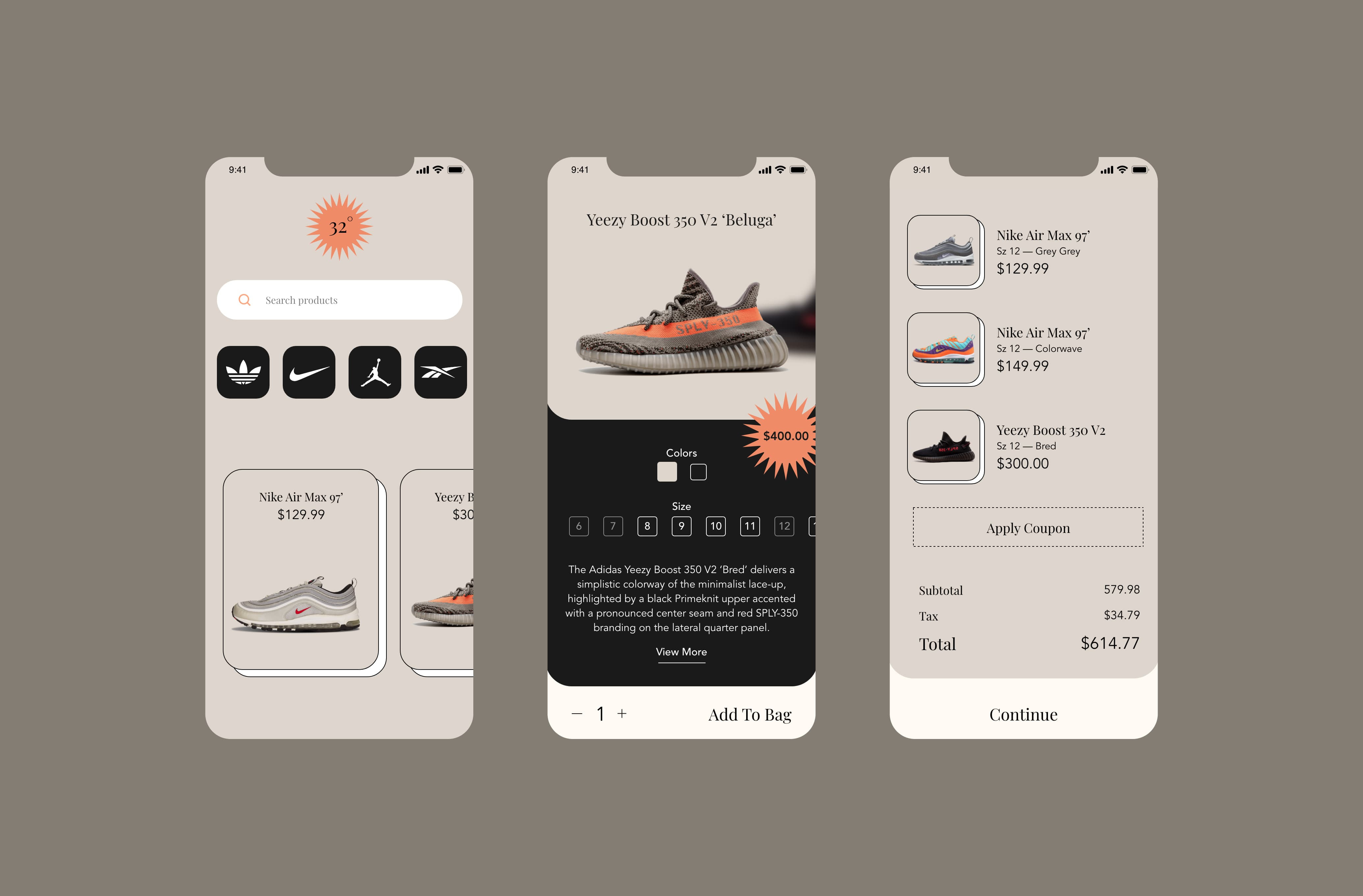 Example of 32° — Branding & UI/UX