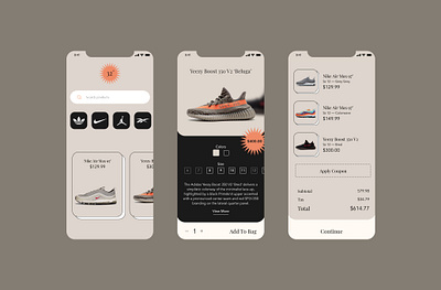 32° — Branding & UI/UX adobe xd animation app design app inspiration branding checkout ecommerce app product page product view shoe app shop page ui inspiration ui interaction ui screens ui trends ui ux xd yeezy