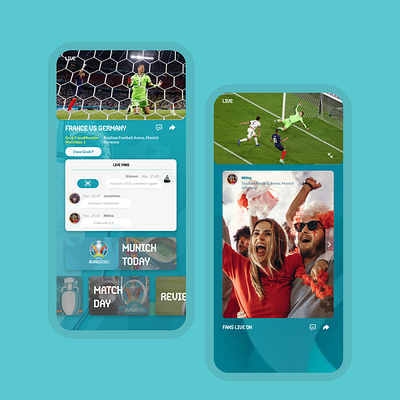 Official Streaming Apps app branding designapp euro2020 flat football straming stramingapp ui reseach