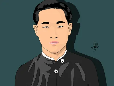 Rev. Sun Myung Moon (Teenager) app illustration vector