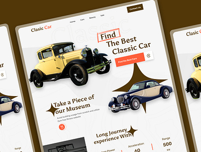 Old Car Finder Website 3d branding design ecommerce graphic design landingpage old car responsive ui ui ux vintage car website