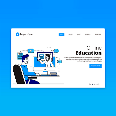 Online education landing page. artwork design graphics illustration illustrator ui vector webdesign