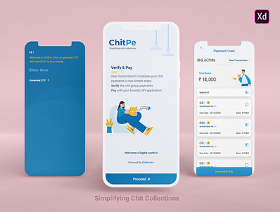 ChitPe adobe xd blue landing chitmonks chitpay chitpe payment payment app payment landing payment onboarding ux design